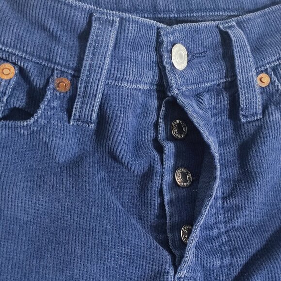 Levi's corduroy pants women's sz W28/L26 purplish blue wedgie straight white tab - Picture 12 of 16